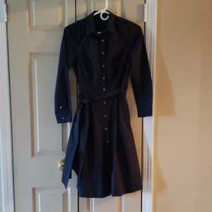 Lovely Navy J. Crew Poplin Shirtdress Sz 2